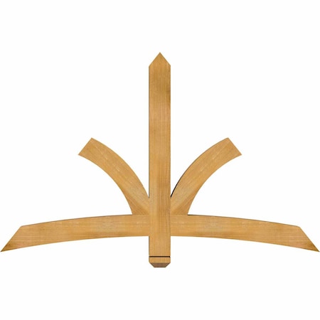 Ekena Millwork Davenport Rough Sawn Timber Gable Bracket, Western Red Cedar, 60"W x 38"H x 4"D x 4"F, 15/12 Pitch GBW060X38X0404DAV00RWR